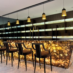 Brown agate backlit bar countertop