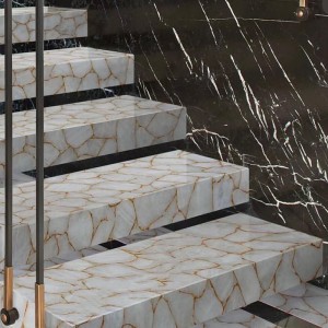 White gold crystal quartz stairs