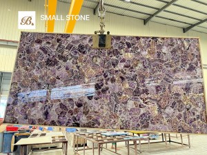 The application of amethyst slab in interior design